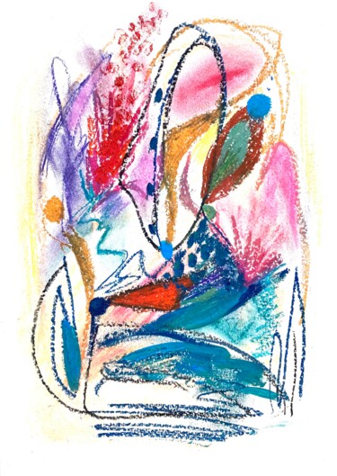 图画 标题为“composition abstrai…” 由Iuliia Abramoshvili, 原创艺术品, 粉彩 安装在纸板上