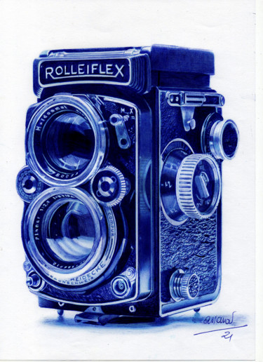 图画 标题为“Rolleiflex” 由Ananou, 原创艺术品, 圆珠笔