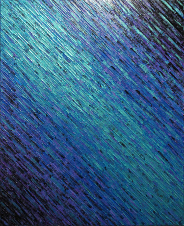 Texture couteau bleue iridescente violette Peinture intitulée "Texture couteau ble…" par Jonathan Pradillon, Œuvre d'art originale, Acrylique Monté sur Châssis en bois