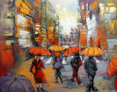 绘画 标题为“lumière sur le boul…” 由Nathalie Montel, 原创艺术品, 丙烯 安装在木质担架架上