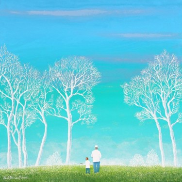 Painting titled "Filiation" by Paule Bernard Roussel, Original Artwork, Acrylic Mounted on Wood Stretcher frame