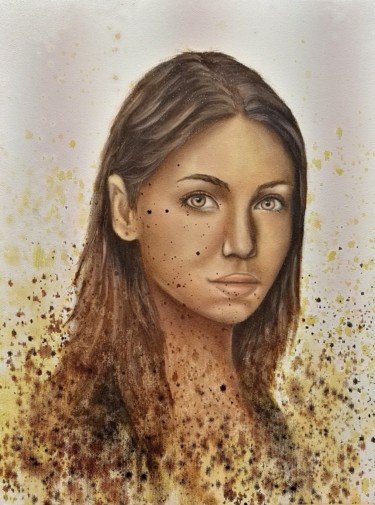 绘画 标题为“Série portraits hum…” 由Steivan Loundou, 原创艺术品, 油 安装在木质担架架上