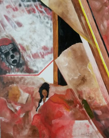 绘画 标题为“La Damnée” 由Ivann Deweare Lindor, 原创艺术品, 丙烯 安装在木质担架架上
