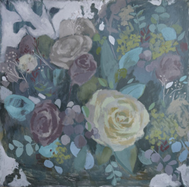 绘画 标题为“Forest of flowers” 由Polina Kharlamova, 原创艺术品, 彩画 安装在木质担架架上