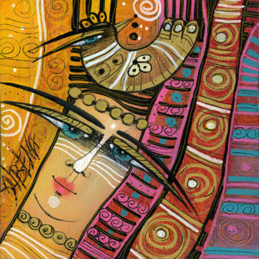 Peinture intitulée "L'oiseau" par Albena Vatcheva, Œuvre d'art originale, Huile Monté sur Châssis en bois