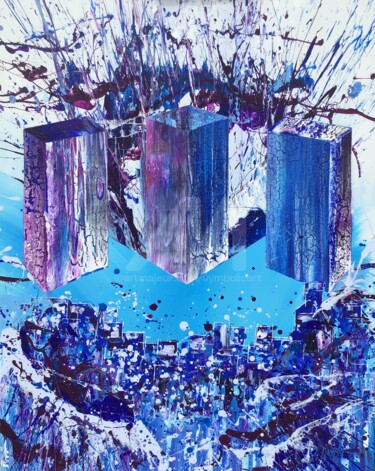 Peinture intitulée "Monolithes dans le…" par Fabien Dessoly (Symbolic Art BZH), Œuvre d'art originale, Acrylique Monté sur C…