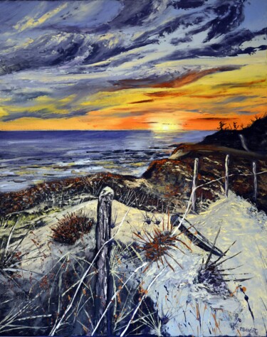 Peinture intitulée "Dunes du Gros Jonc…" par Pascal Baudot, Œuvre d'art originale, Huile Monté sur Châssis en bois