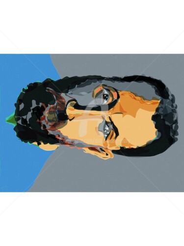 Arts numériques intitulée "Visages 28" par Anne-Marie Mary, Œuvre d'art originale, Peinture numérique