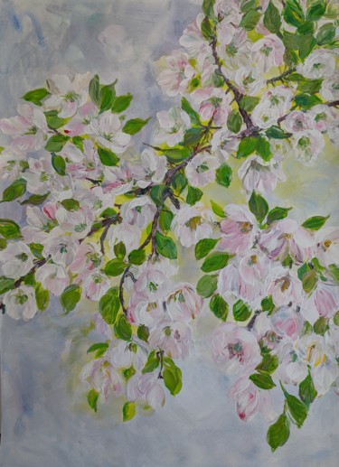 Cherry Blossoms Ζωγραφική με τίτλο "Cherry Blossoms" από Sylvie Carter, Αυθεντικά έργα τέχνης, Ακρυλικό