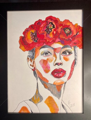 Peinture intitulée "Sur un air d’Orient" par Annie Predal, Œuvre d'art originale, Encre