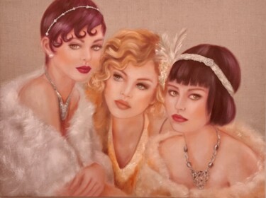 LA BELLE EPOQUE Peinture intitulée "LA BELLE EPOQUE" par Martine Gregoire, Œuvre d'art originale, Huile Monté sur Châssis en bois