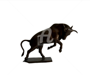 Sculpture intitulée "Taureau 1" par Recyclage Design - Réanimateur D'Objets , Œuvre d'art originale, Bronze