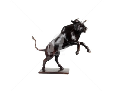 Sculpture intitulée "Taureau 2" par Recyclage Design - Réanimateur D'Objets , Œuvre d'art originale, Bronze
