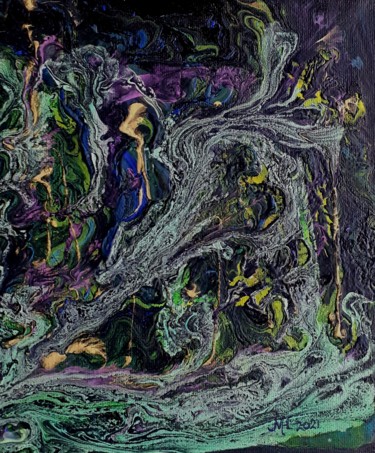 Schilderij getiteld "Rainforrest" door Marianne Huizinga, Origineel Kunstwerk, Acryl