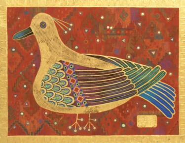 绘画 标题为“FORTUNE BIRD” 由Chiori Ohnaka, 原创艺术品, 颜料 安装在artwork_cat.上