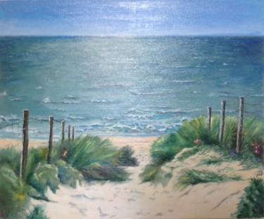 Le Chemin des Dunes Peinture intitulée "Le Chemin des Dunes" par Gérard Rouyer (Gégé), Œuvre d'art originale, Huile