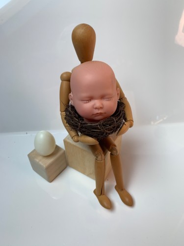 Sculpture intitulée "Erreur" par Wilcox, Œuvre d'art originale, Bois