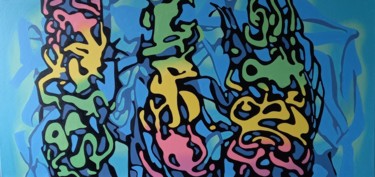 Conversation of three entities 绘画 标题为“Conversation of thr…” 由Oleksandr Lekomtsev, 原创艺术品, 油
