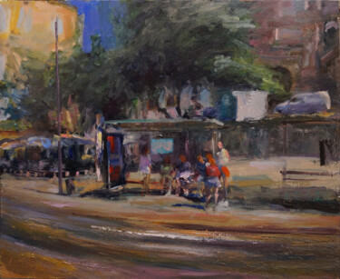 绘画 标题为“Tram , Porto” 由Manuel Leonardi, 原创艺术品, 油