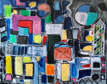 "City Lights" başlıklı Tablo Alfredo Machado Zingg tarafından, Orijinal sanat, Akrilik Ahşap Sedye çerçevesi üzerine monte e…