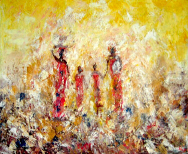 Peinture intitulée "Women in warm" par Françoise Aubert-Moreau, Œuvre d'art originale, Acrylique