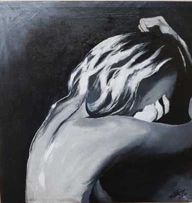 Painting titled "Desperate" by Akrammart, Original Artwork, Oil