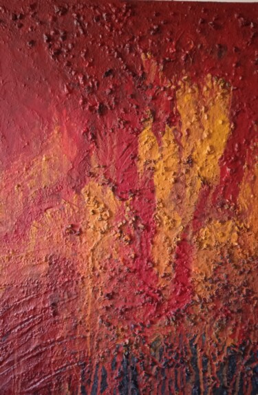 Painting titled "Lavas Volcanicas" by Bravo Navarro, Original Artwork, Acrylic Mounted on Wood Stretcher frame