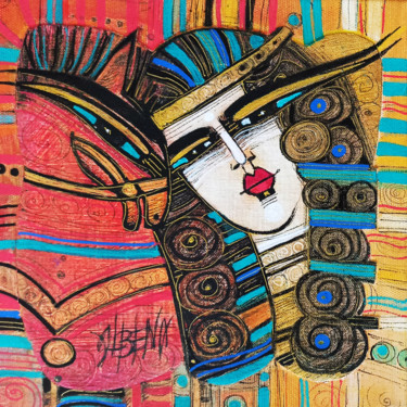 Peinture intitulée "Isabelle" par Albena Vatcheva, Œuvre d'art originale, Huile Monté sur Châssis en bois