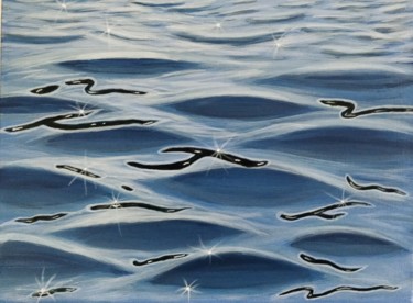 Painting titled "The Sea" by Gitika Singh, Original Artwork, Acrylic Mounted on Wood Stretcher frame