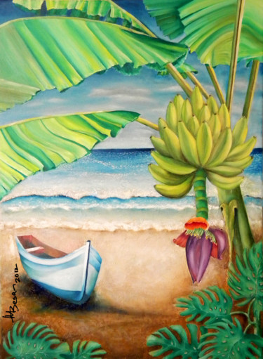 Banana Fantasy Painting titled "Banana Fantasy" by Miriam Besa, Original Artwork, Oil