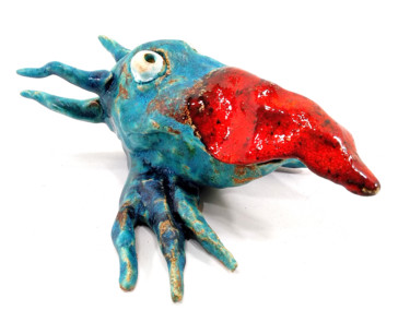 Sculpture intitulée "CROW XIII" par Aare Freimann, Œuvre d'art originale, Céramique