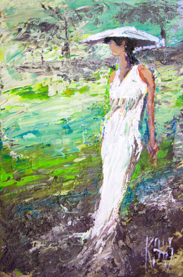 Painting titled "Le printemps est de…" by Michèle Kaus (Kaus), Original Artwork, Acrylic Mounted on Wood Stretcher frame