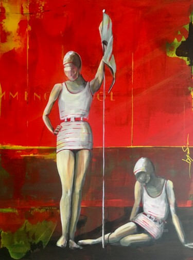 Royal & Ancient Triptyque 3/3 Malerei mit dem Titel "Royal & Ancient Tri…" von Iconbys, Original-Kunstwerk, Acryl Auf Keilrahmen aus Holz montiert