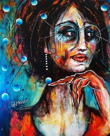 Painting titled ""Aélla "" by Edwige Manon (edman), Original Artwork, Acrylic
