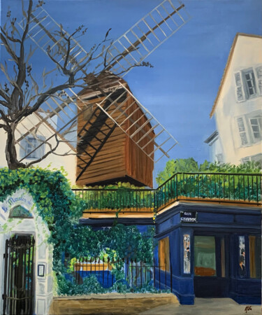 Pintura intitulada "Au Moulin de la Gal…" por Marie France Garrigues, Obras de arte originais, Óleo Montado em Armação em ma…