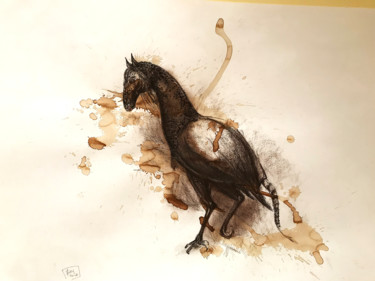 图画 标题为“ıfDw / The body in…” 由Leni Smoragdova, 原创艺术品, 标记