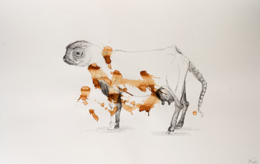 图画 标题为“kdDw / The body in…” 由Leni Smoragdova, 原创艺术品, 标记