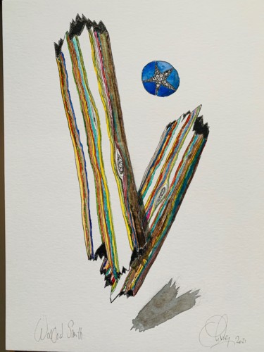「Wooood Smith」というタイトルの絵画 Olivier Delacuvellerieによって, オリジナルのアートワーク, 水彩画