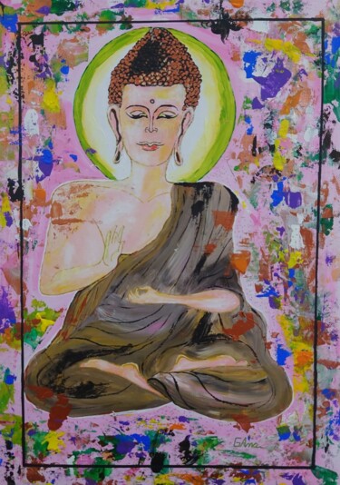 绘画 标题为“Siddhartha Gautama…” 由Ana Maria Guta, 原创艺术品, 丙烯
