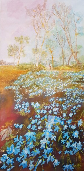 绘画 标题为“Field of Blue - Lec…” 由Scally Art, 原创艺术品, 油