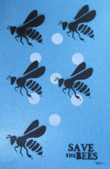 「Save the Bees celes…」というタイトルの絵画 Daniele Fratiniによって, オリジナルのアートワーク, スプレー式塗料