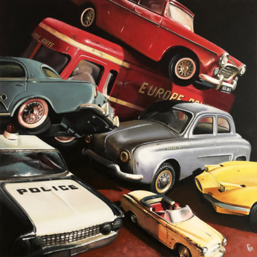 Painting titled "CARAMBOLAGE SUR LE…" by Christian Lucas, Original Artwork, Acrylic