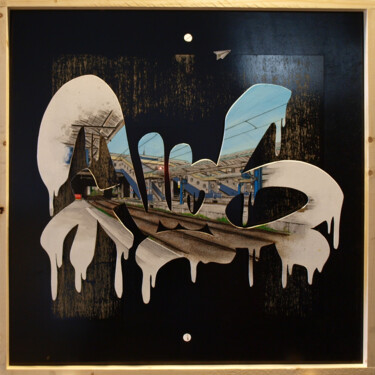 Painting titled ""Sortie de tunnel"." by Ludo Lassalle, Original Artwork, Acrylic Mounted on Other rigid panel