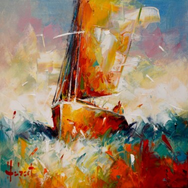 Peinture intitulée "Pleine voile" par Franck Hebert, Œuvre d'art originale, Huile