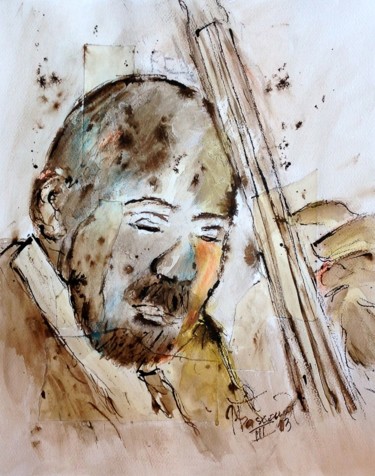 Pittura intitolato "Jazz 5" da Jacqueline Pascaud, Opera d'arte originale, Acquarello Montato su Altro pannello rigido
