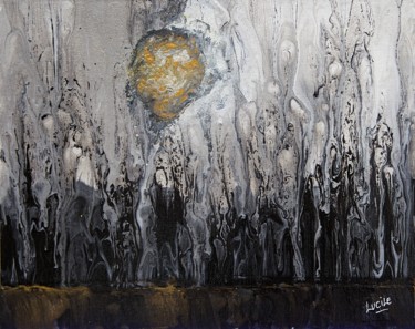 Painting titled "Sunloon and the sou…" by Lucile Cherdo, Original Artwork, Acrylic Mounted on Cardboard