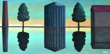 Peinture intitulée "Recomposition of a…" par Andrea Vandoni, Œuvre d'art originale, Huile Monté sur Châssis en bois