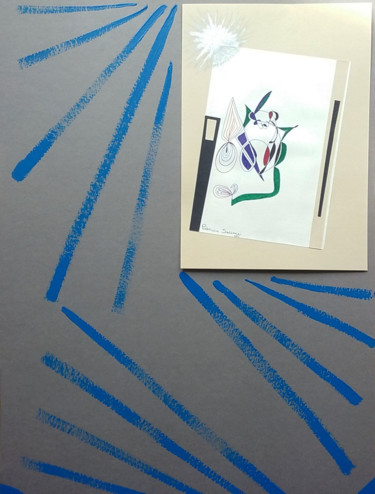 图画 标题为“Le tournis du caril…” 由Patricia Saccaggi, 原创艺术品, 圆珠笔