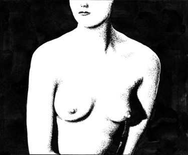 图画 标题为“Nude Silhouette. Си…” 由Владимир Абаимов, 原创艺术品, 墨