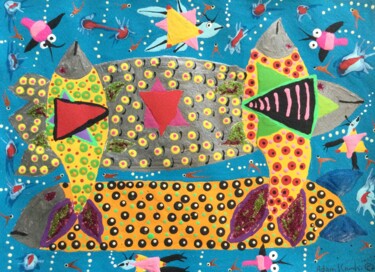 Schilderij getiteld "Aqua Judea" door Adam Kamhi, Origineel Kunstwerk, Acryl